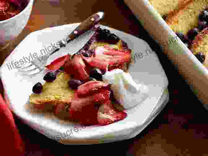 A Plate Of French Toast With Strawberries, Blueberries, And Whipped Cream. Air Fryer Cookbook: 800 Recipes For Beginners Easy Quick And Tasty For You And Your Family