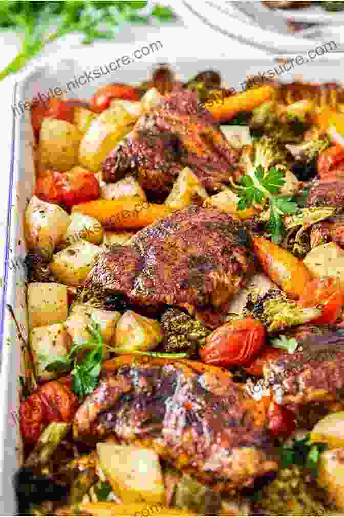 A Sheet Pan Filled With Roasted Chicken And Vegetables. Air Fryer Cookbook: 800 Recipes For Beginners Easy Quick And Tasty For You And Your Family